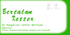 bertalan ketter business card